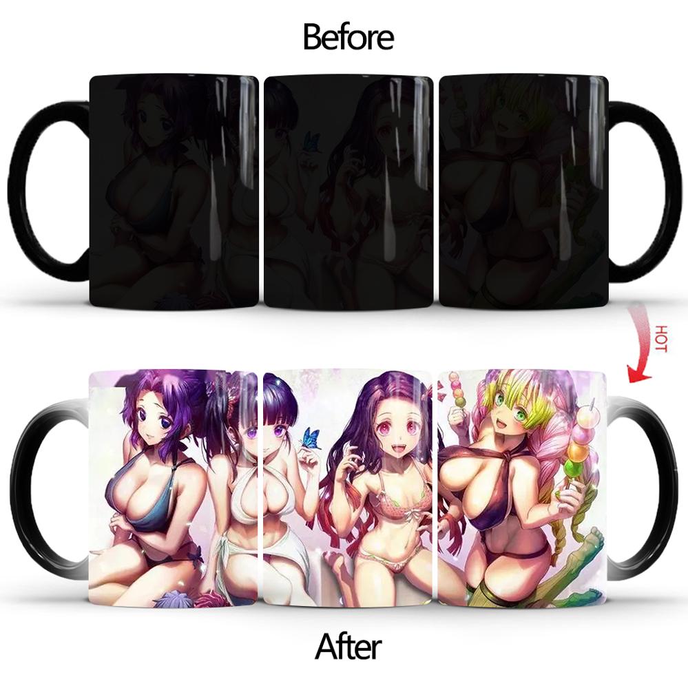 Hot Anime Girl Magic Mug - Shinobu & Kanao & Nezuko & Mitsuri from Demon Slayer