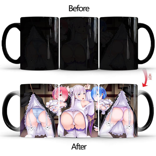 Hot Anime Girl Magic Mug - Ram & Emilia & Rem from Re:Zero