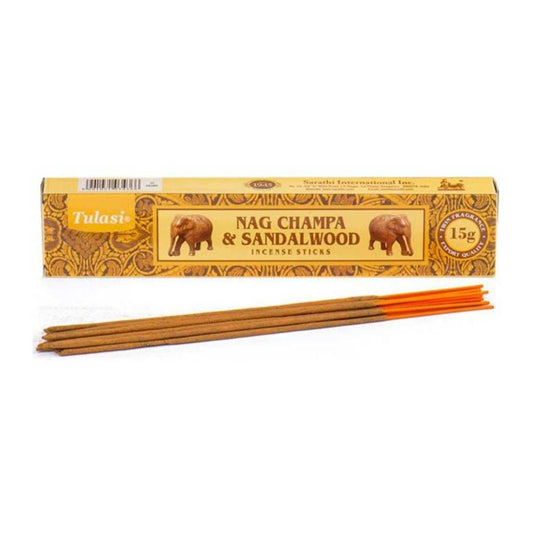 Tulasi Nag Champa & Sandalwood Incense Sticks 15g
